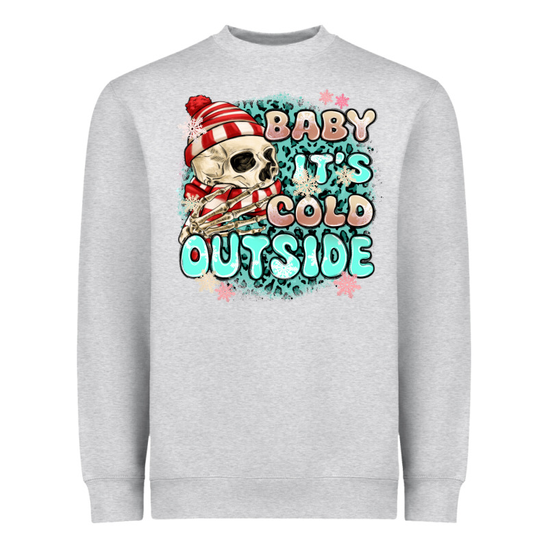 Baby Its Cold Outside Skeleton Heavyweight Sweatshirt by MaliasSmallBusiness | Teevron