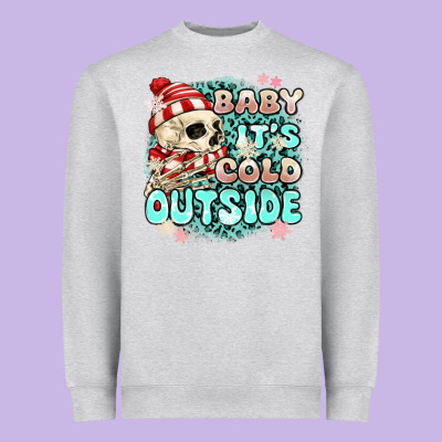 Baby Its Cold Outside Skeleton Heavyweight Sweatshirt Designed By Maliassmallbusiness