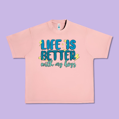 Life Is Better With My Boys Urban Heavy Tee Designed By Maliassmallbusiness