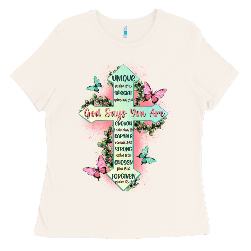 God Says You Are Cross Ladies Tee by JahusDesignShop | Teevron