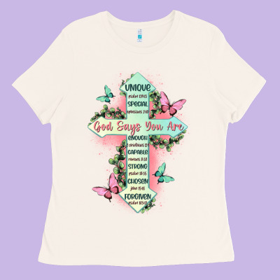 God Says You Are Cross Ladies Tee Designed By Jahusdesignshop