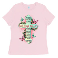 Bubblegum Pink god says you are cross Ladies Tee - JahusDesignShop