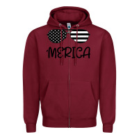 Burgundy Merica Zipper Hoodie - Bettercallsaul