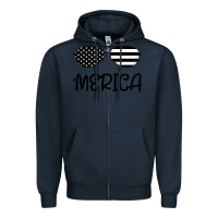 Navy Merica Zipper Hoodie - Bettercallsaul
