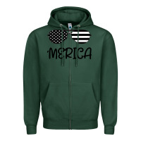 Sports Green Merica Zipper Hoodie - Bettercallsaul