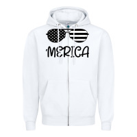 White Merica Zipper Hoodie - Bettercallsaul