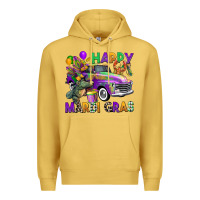 Antique Gold happy mardi gras truck Premium Hoodie - CowGirlArtShop