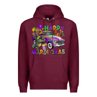 Burgundy happy mardi gras truck Premium Hoodie - CowGirlArtShop