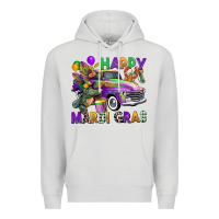Dove Grey happy mardi gras truck Premium Hoodie - CowGirlArtShop