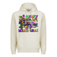 Oatmeal Heather happy mardi gras truck Premium Hoodie - CowGirlArtShop