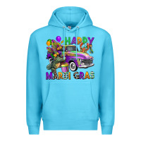 Ocean Blue happy mardi gras truck Premium Hoodie - CowGirlArtShop