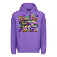 Purple happy mardi gras truck Premium Hoodie - CowGirlArtShop