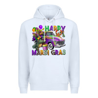 White happy mardi gras truck Premium Hoodie - CowGirlArtShop