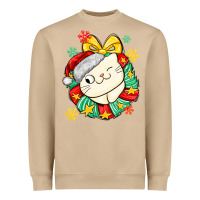 Mushroom Christmas wreaths cat Heavyweight Sweatshirt - MaliasSmallBusiness