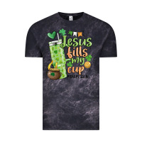 Cloud Black st. patricks day jesus fills my cup Vintage Tee - MaliasSmallBusiness