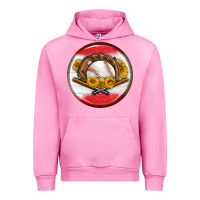 Fuchsia Pink baseball with sunflower round earrings Urban Hoodie - BundleAndBundleShop