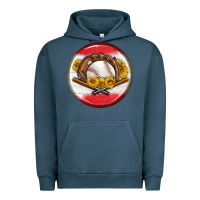 Pigment Midnight Navy baseball with sunflower round earrings Urban Hoodie - BundleAndBundleShop