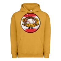Pigment Peanut Butter baseball with sunflower round earrings Urban Hoodie - BundleAndBundleShop
