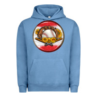 Pigment Pebble Blue baseball with sunflower round earrings Urban Hoodie - BundleAndBundleShop