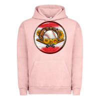 Pigment Salmon baseball with sunflower round earrings Urban Hoodie - BundleAndBundleShop