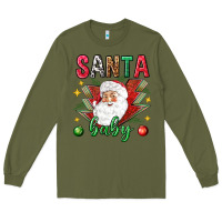 Army Green Santa baby Christmas Long Sleeve Tee - NancyCooperArtShop