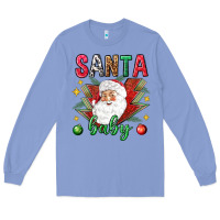 Colony Blue Santa baby Christmas Long Sleeve Tee - NancyCooperArtShop