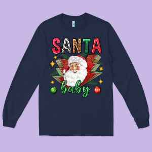 Santa Baby Christmas Long Sleeve Tee Designed By Nancycooperartshop