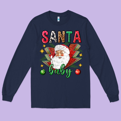Santa Baby Christmas Long Sleeve Tee Designed By Nancycooperartshop
