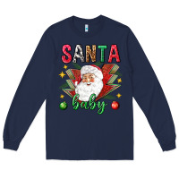 Navy Santa baby Christmas Long Sleeve Tee - NancyCooperArtShop