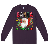 Plum Santa baby Christmas Long Sleeve Tee - NancyCooperArtShop