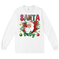 White Santa baby Christmas Long Sleeve Tee - NancyCooperArtShop