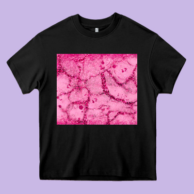 Pink Glitter Heavy Core Tee Designed By Jahusdesignshop