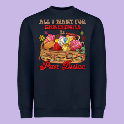 All I Want For Christmas Is Pan Dulce Heavyweight Sweatshirt Designed By Maliassmallbusiness