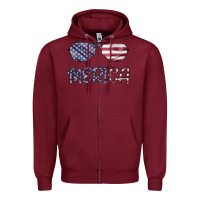 Burgundy Merica Zipper Hoodie - Bettercallsaul