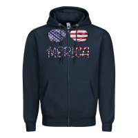 Navy Merica Zipper Hoodie - Bettercallsaul
