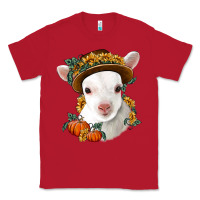 Red cute baby lamb thanksgiving nancy Classic Tee - NancyCooperArtShop