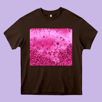 Pink Glitter Heavy Core Tee Designed By Jahusdesignshop