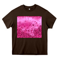 Chocolate Brown pink glitter Heavy Core Tee - JahusDesignShop