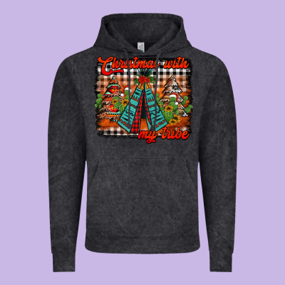 Christmas With My Tribe Vintage Hoodie Designed By Jasminsmagicworld