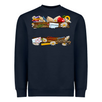 Navy floral teacher custom name Heavyweight Sweatshirt - NancyCooperArtShop