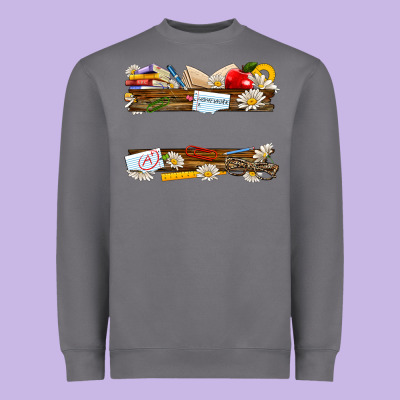 Floral Teacher Custom Name Heavyweight Sweatshirt Designed By Nancycooperartshop