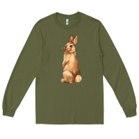 Army Green Bunny Long Sleeve Tee - NancyCooperArtShop