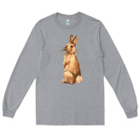 Heather Grey Bunny Long Sleeve Tee - NancyCooperArtShop