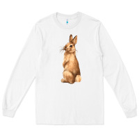 White Bunny Long Sleeve Tee - NancyCooperArtShop