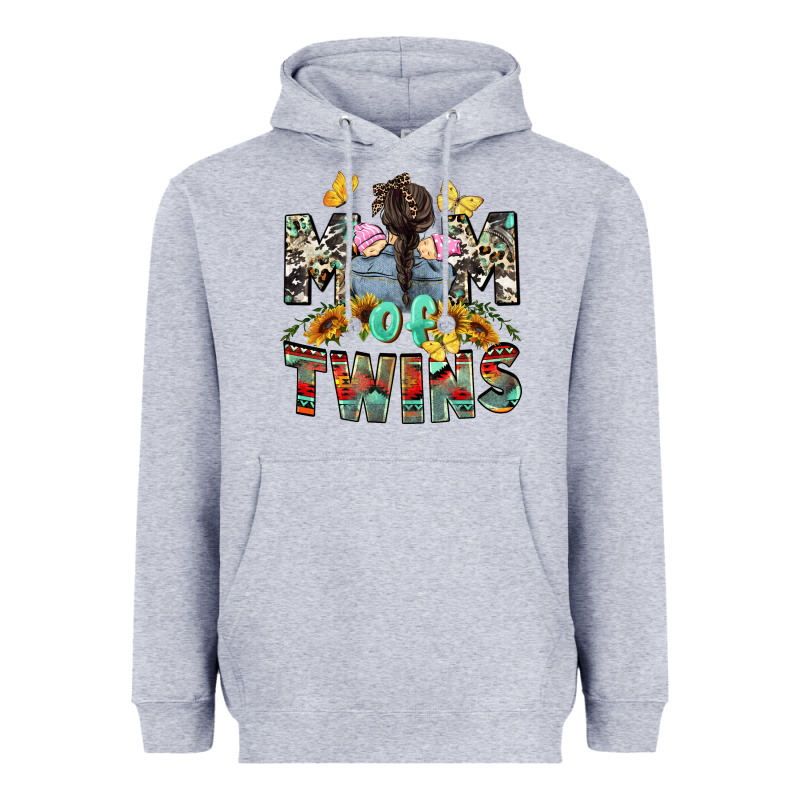 Mom Of Twins Girls Mother's Day Heavyweight Hoodie by CowGirlArtShop | Teevron