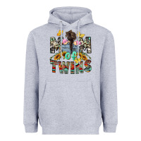 Heather Grey mom of twins girls mother's day Heavyweight Hoodie - CowGirlArtShop