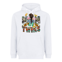 White mom of twins girls mother's day Heavyweight Hoodie - CowGirlArtShop