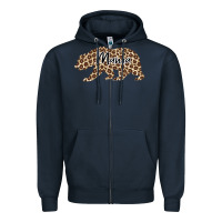 Navy Mama Leopard Zipper Hoodie - Bettercallsaul