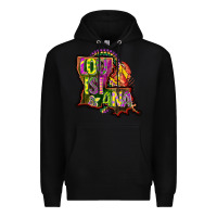 Black louisiana map Premium Hoodie - CowGirlArtShop