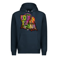 Navy louisiana map Premium Hoodie - CowGirlArtShop